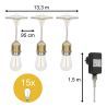 Bailey | Cavo promozionale da 15 metri | 15 luci | IP44 Bailey | Cavo promozionale da 15 metri | 15 luci | IP44