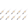 Lighto | Filamento LED | Attacco piccolo E14 | Punta per lampada a candela | Luminoso | 35mm | 4W | 10 pezzi