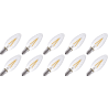 Lighto | Filamento LED | Attacco piccolo E14 | Lampada a candela attorcigliata | Luminosa | 35mm | 2W | 10 pezzi Lighto | Filamento LED | Attacco piccolo E14 | Lampada a candela attorcigliata | Luminosa | 35mm | 2W | 10 pezzi
