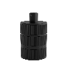 Calex | Portalampada | Attacco E27 | Alluminio | Modello a 3 anelli | Opaca Nero | Clip per cavo rotondo | 60W