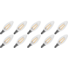 Lighto | LED filament | Attacco piccolo E14 | Lampadina a candela | Trasparente | 35 mm | 2W | Confezione da 10
