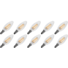 Lighto | Filamento LED | Attacco piccolo E14 | Lampada a candela | Luminosa | 35mm | 4W | 10 pezzi Lighto | Filamento LED | Attacco piccolo E14 | Lampada a candela | Luminosa | 35mm | 4W | 10 pezzi