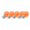 Lighto | Lampada LED | Attacco grande E27 | Arancione | Lampada a sfera | 45mm | 1,5W | Dimmerabile | Confezione da 5 pezzi | Adatta al cavo del paralume