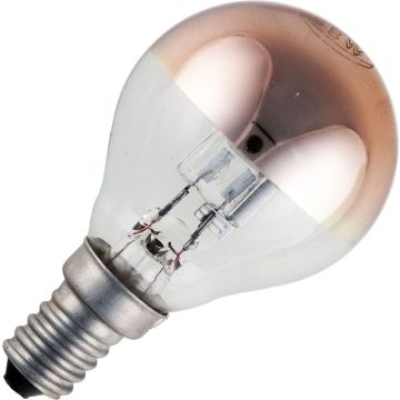 SPL | Lampada alogena a specchio frontale | Attacco piccolo E14 | Lampada a sfera | Oro | 45mm | 20W