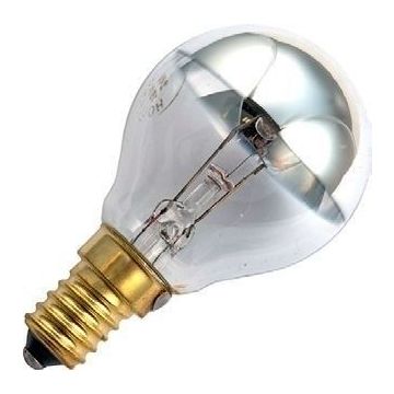 SPL | Lampada alogena a specchio frontale | Attacco piccolo E14 | Lampada a sfera | Argento | 45mm | 28W