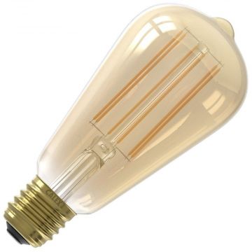 Calex | Filamento LED | Attacco grande E27 | Lampadina Edison | Oro | 64mm | 4W