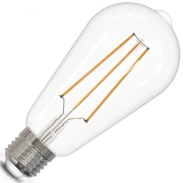 Calex | Filamento LED | Attacco grande E27 | Lampadina Edison | Trasparente | 64mm | 6W