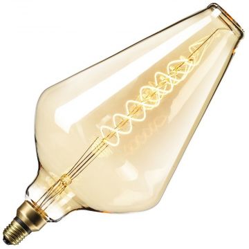 Calex | Filamento LED | Lampadina grande E27 | Lampada di design | Oro | 188mm | 6W