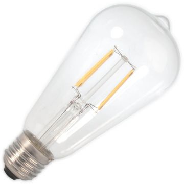 Calex | Filamento LED | Attacco grande E27 | Lampadina Edison | Trasparente | 64mm | 6W