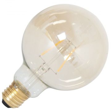 Calex | Filamento LED | Grande attacco E27 | Lampada a sfera | Oro | 95mm | 2W