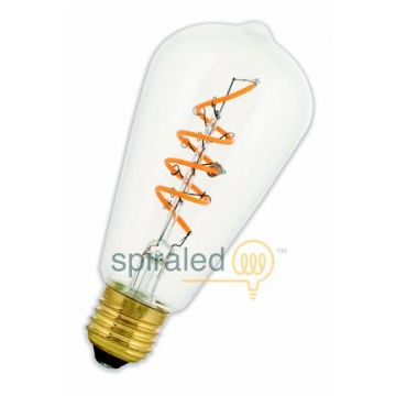 Bailey Spiraled Alva | Lampada LED Edison | Grande attacco E27 Dimmerabile | 4W (sostituisce 40W)