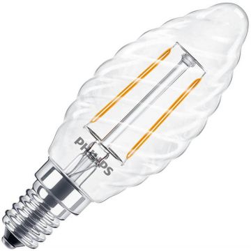 Philips | Lampada a candela LED attorcigliata | Attacco piccolo E14 | 2,3W (sostituisce 25W)