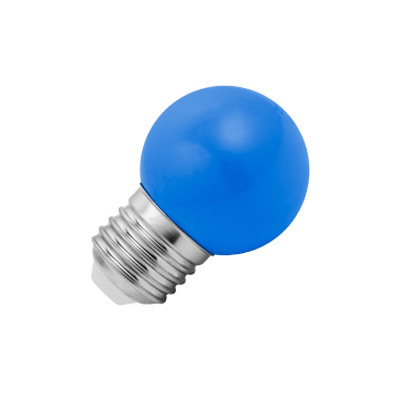 Lighto | Lampadina LED | Attacco grande E27 | Lampadina a sfera | Blu | 45mm | 1W