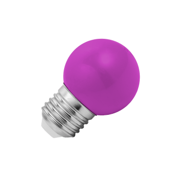 Lighto | Lampadina LED | Grande attacco E27 | Lampadina a sfera | Viola | 45mm | 1W