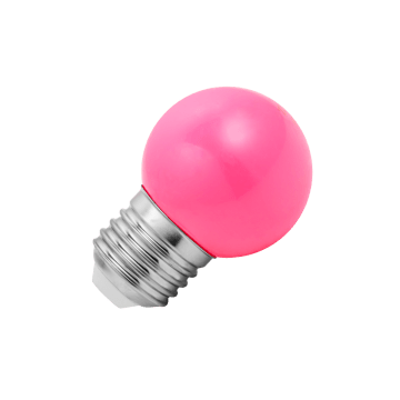 Lighto | Lampadina LED | Attacco grande E27 | Lampadina a sfera | Rosa | 45mm | 1W